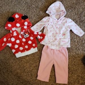 Lot of Baby Disney Fleece Outfits 3 to 6 Months